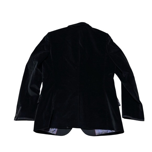 Ted Baker Jacket Black Velvet Tuxedo Smoking Blazer Satin Cigar Dinner Size 3/M - Picture 3 of 10
